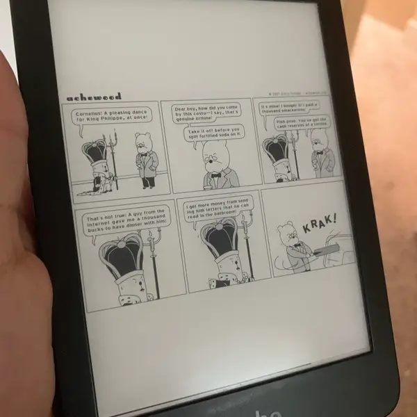 A page of the Scrapewood e-book rendered on a kobo e-reader